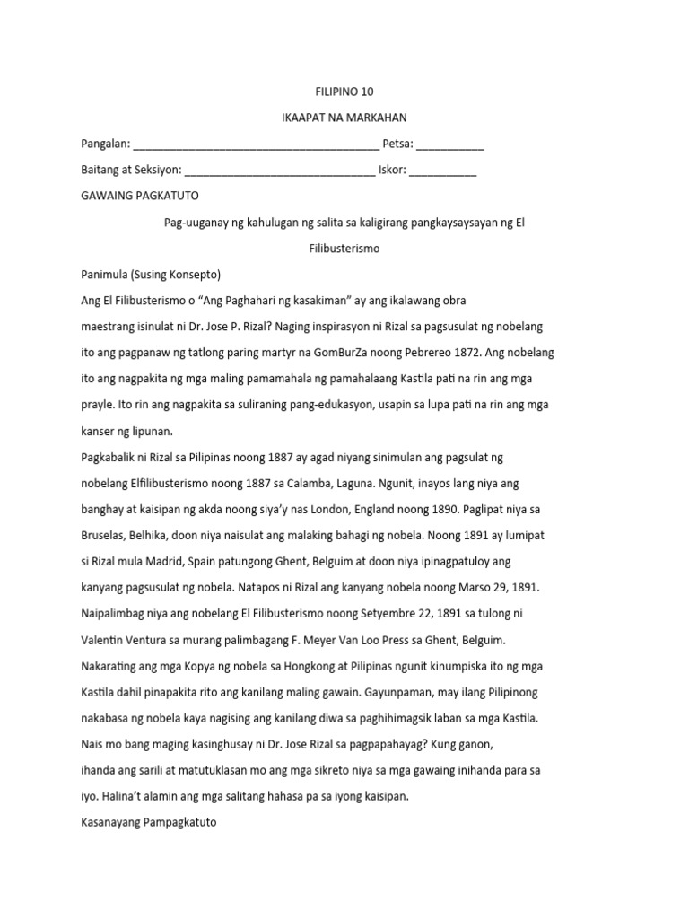 Filipino 10 3 | PDF