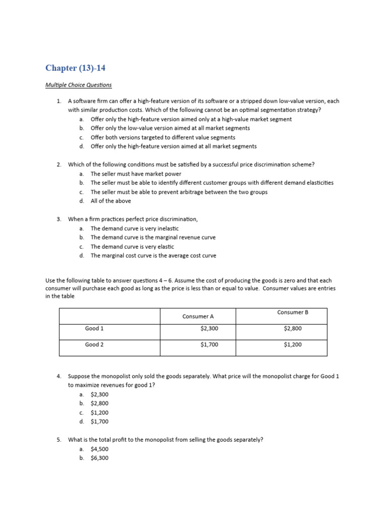 Meco seatwork pdf price discrimination monopoly