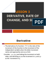 Lesson 2 Discussion in Derivative Rate of Change and Slope