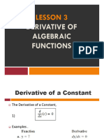 Lesson 4 Derivative of Algebraic Functions