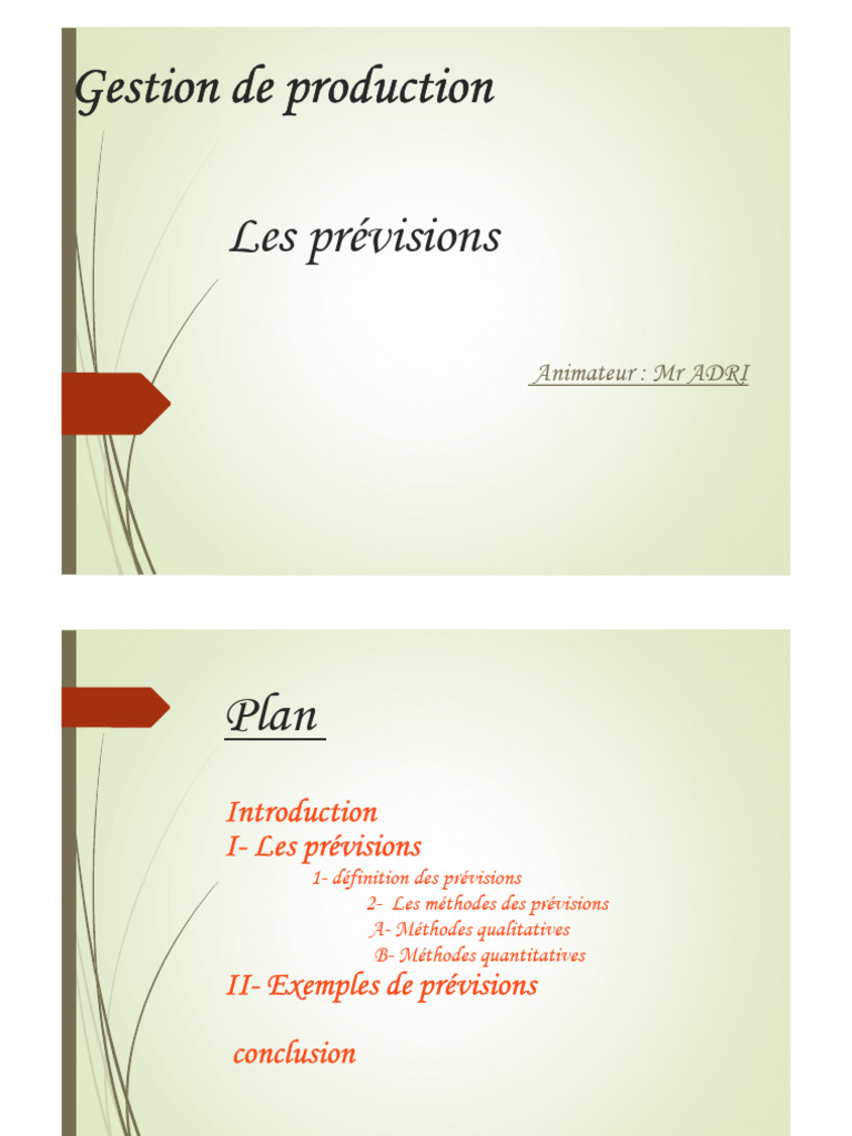 Définition et méthodes de prévision | PDF | Business | Loi