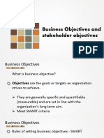 Business Objectives and Stakeholder Objectives