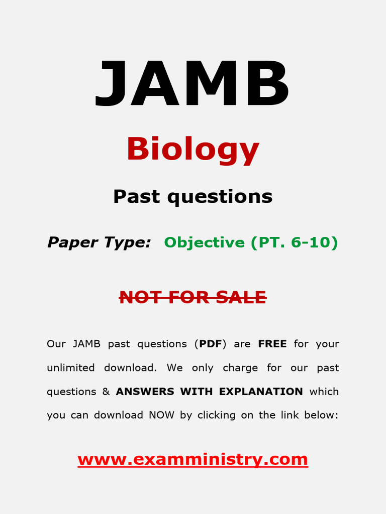 Jamb biology past questions and answers pdf pdf plants soil