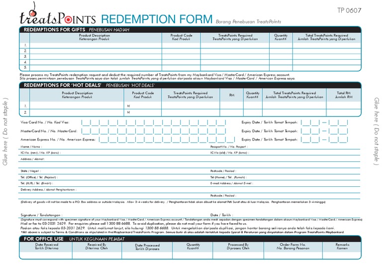 Maybankard TreatsPoints Redemption | PDF | Financial Technology ...