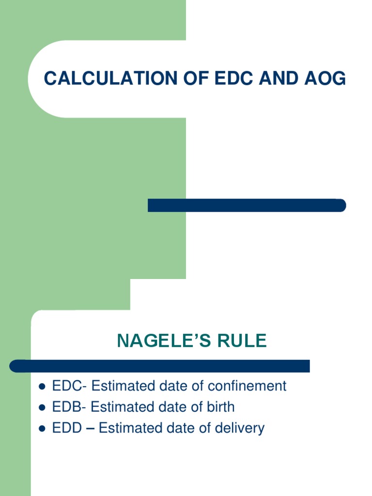 Calculation of Edc and Aog PDF Obstetrics Public Health