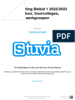 Stuvia 2044045 Samenvatting Beleid 1 20222023 Literatuur Hoorcolleges Werkgroepen