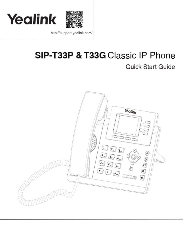 Yealink SIP-T33P_T33G Quick Start Guide V86.36 | PDF | Ip Address ...