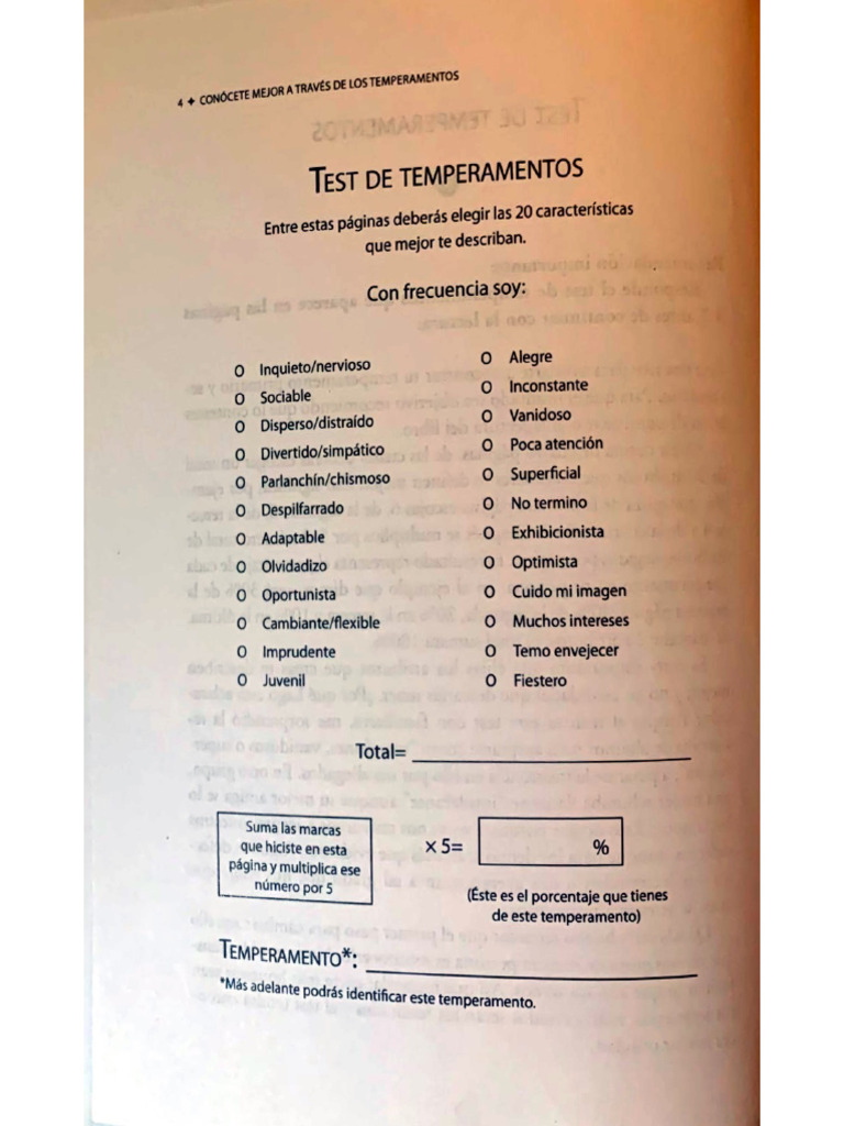 Test De Temperamentos Pdf