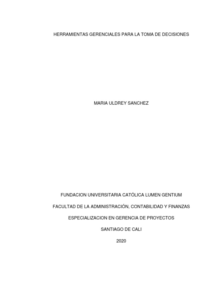 Herramientas Gerenciales para La Toma de Decisiones | PDF | Business ...