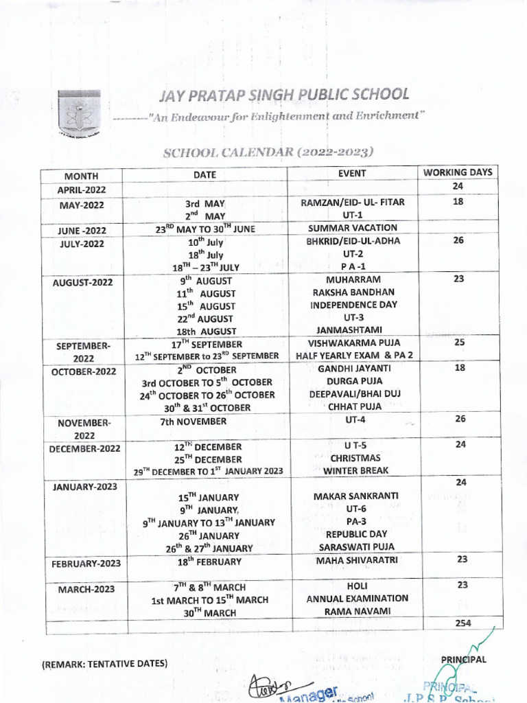 Annual Academic Calender PDF