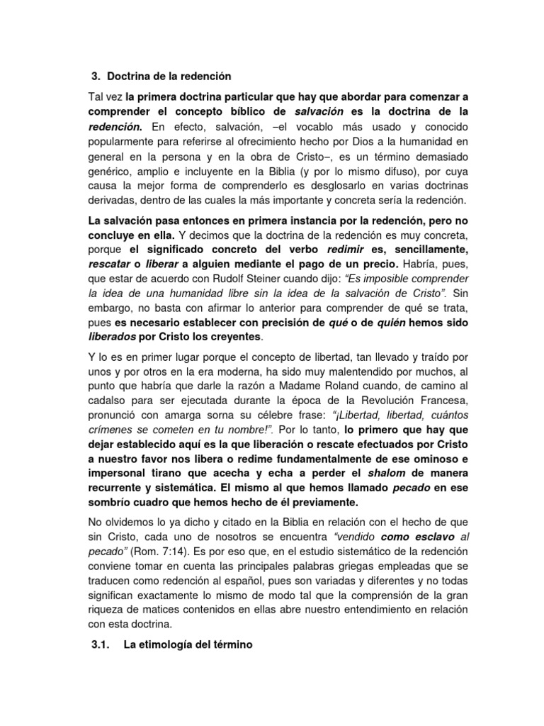 Doctrina de La Redencion 1 | PDF | Cristo (título) | Pecado