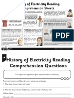 T2 S 841 History of Electricity Comprehension Sheet - Ver - 1
