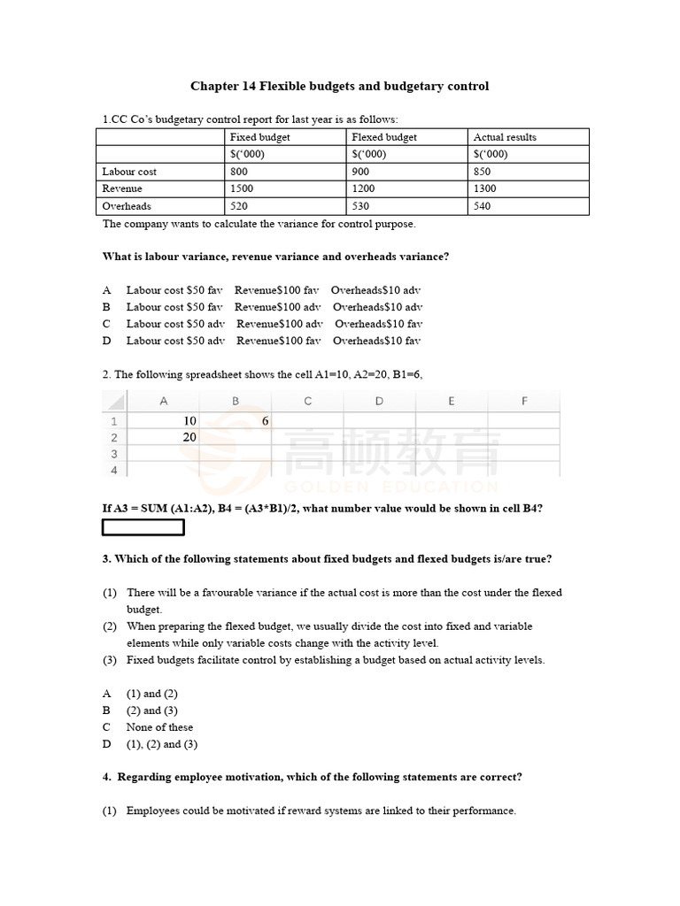 Flexible Budgets and Variance Analysis Guide | PDF | Net Present Value ...
