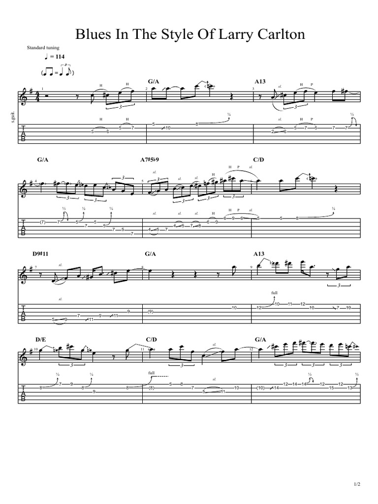 LARRY CARLTON BEST パート譜 Larry Carlton Blues Exercises Guide | PDF