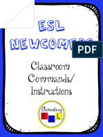Esl Newcomers: Classroom Commands/ Instructions
