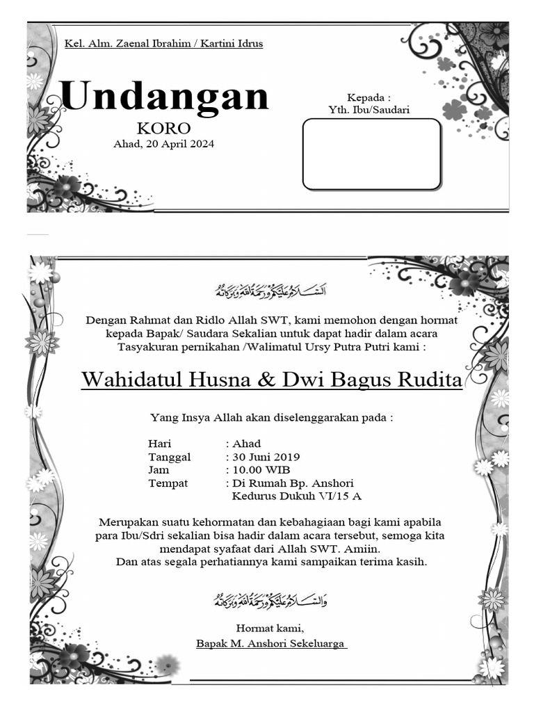 undangan koro | PDF