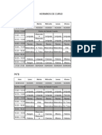 Horarios de Curso Primer Ciclo