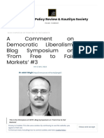 A Comment On Democratic Liberalism - Blog Symposium On From Free To Fair Markets' #3 - Law School Policy Review & Kautilya Society