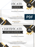 Gold and Black Modern Certificate of Appreciation