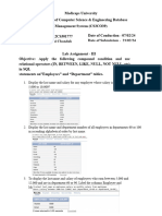 DBMS Lab Assignment - III