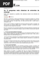 As 13 perguntas mais clássicas de entrevista de emprego