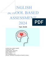 English School Based Assessment 2024