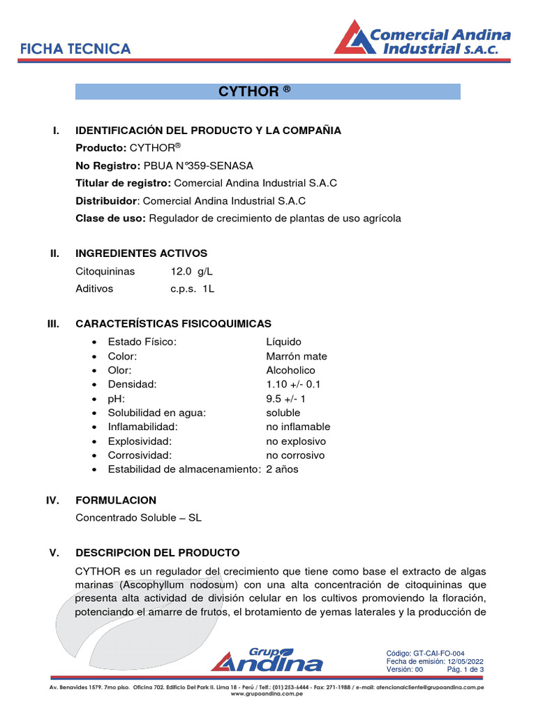 Precio del Regulador CYTHOR® | PDF | Agua