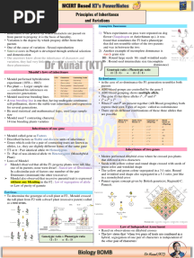 Principles of Inheritance and Variation Powernotes by KT Sir