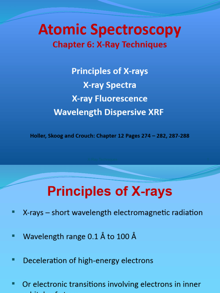 X-Ray Techniques and Spectroscopy Overview | PDF | X Ray | Emission ...
