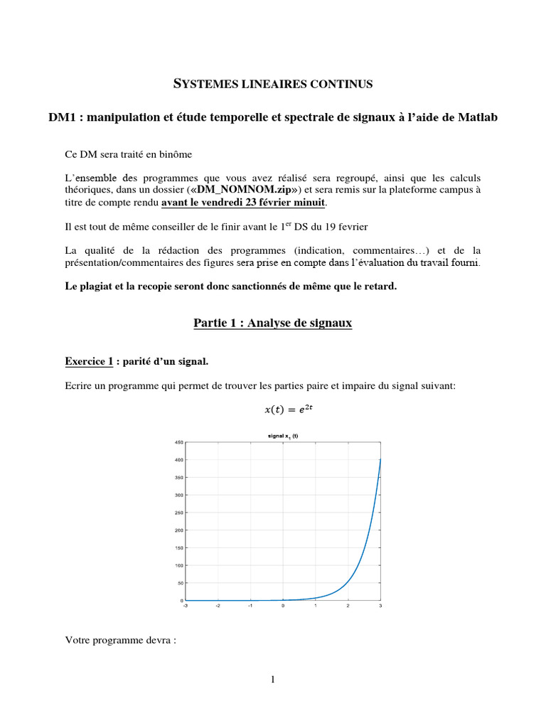 Analyse de signaux avec Matlab | PDF