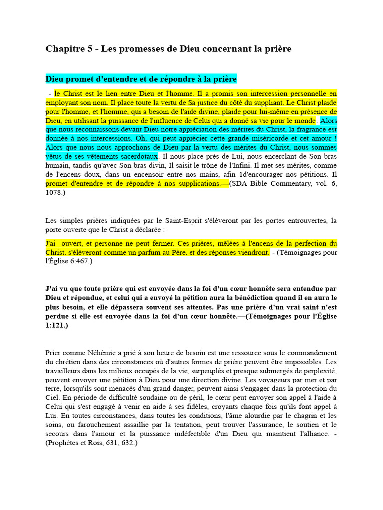 Promesses de Dieu sur la prière | PDF | Dieu | Prière