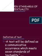 The Seven Standards of Textuality