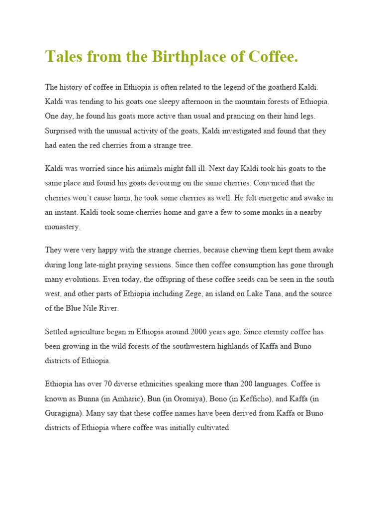 Origins of Coffee in Ethiopia | PDF | Religion & Spirituality