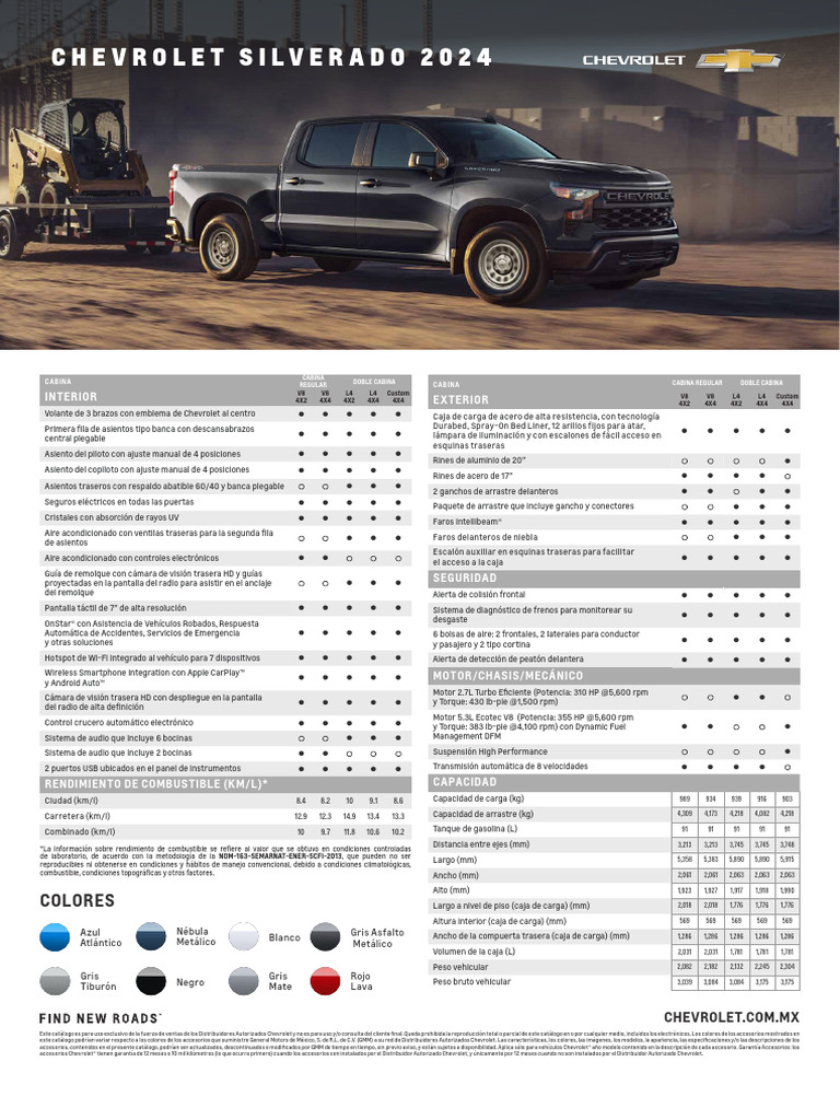 2024 Silverado Ficha Tecnica | Descargar gratis PDF | Vehículo de motor ...