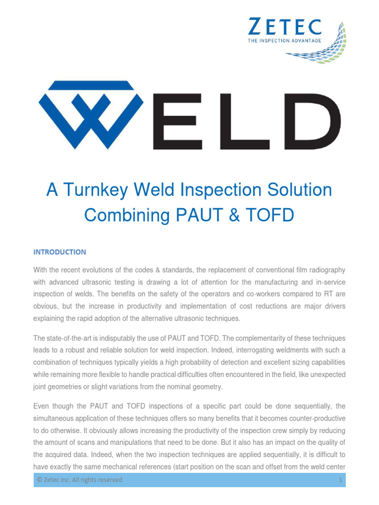 Turnkey PAUT & TOFD Weld Solution | PDF | Image Scanner | Personal ...