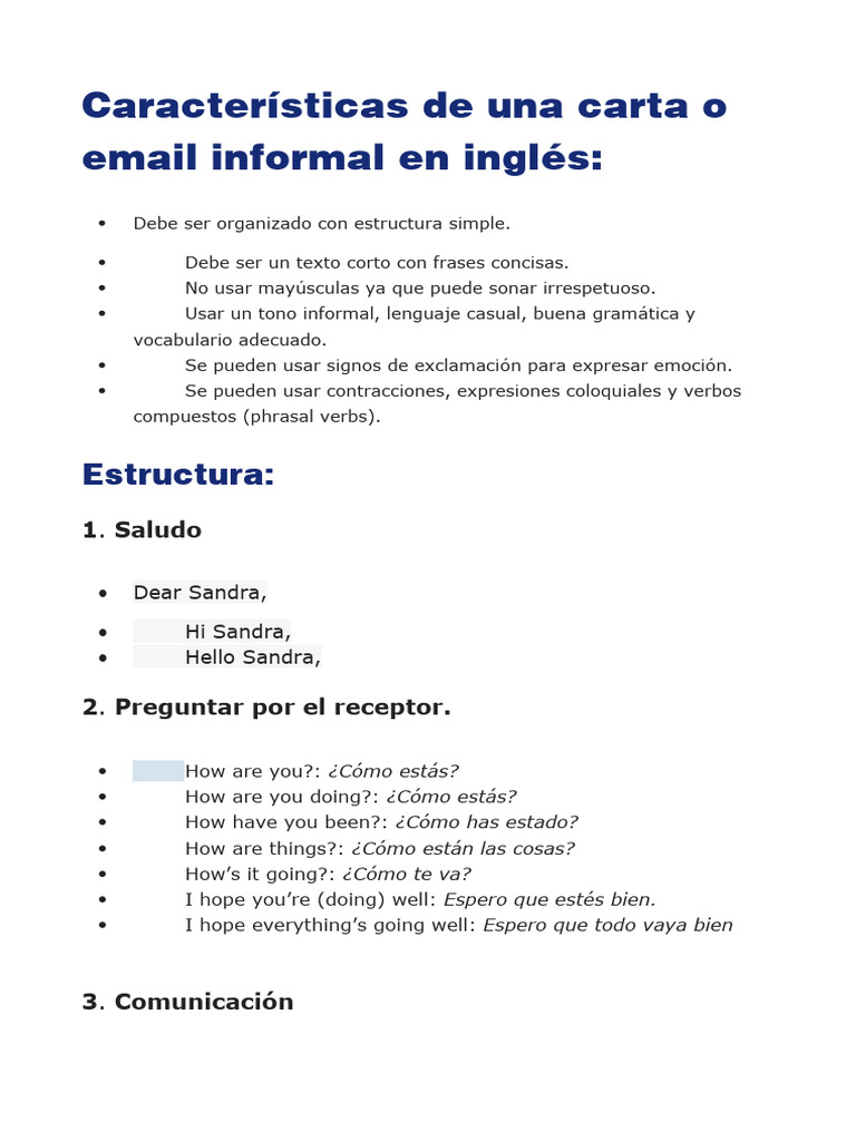 How To Write An Informal Email | PDF | Relaciones personales, crianza y ...