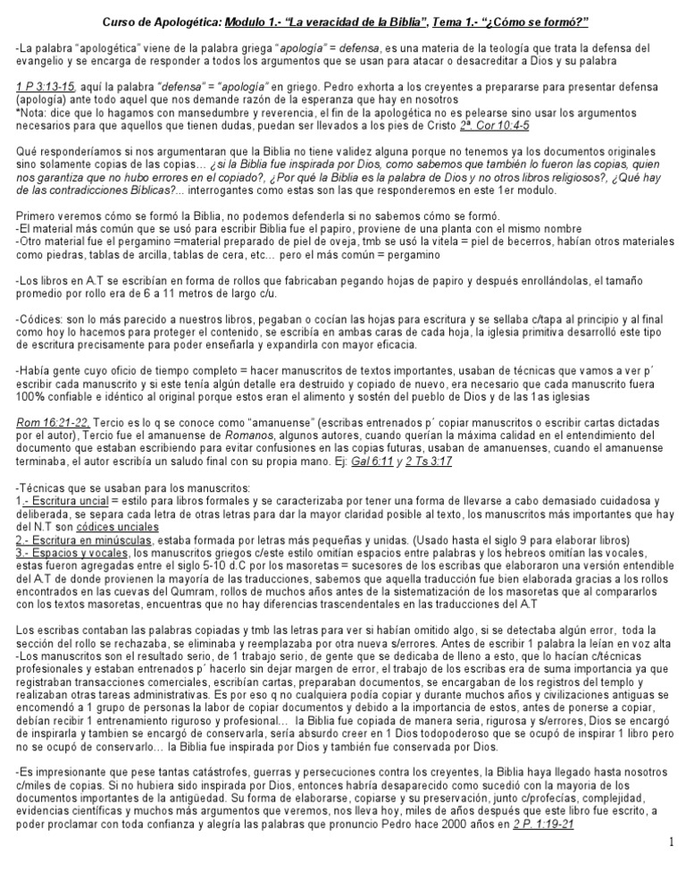 #1.- Como Se Formo La Biblia (Resumen) | Biblia | Escritura