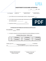 Carta de Consentimiento de Examen Antidoping