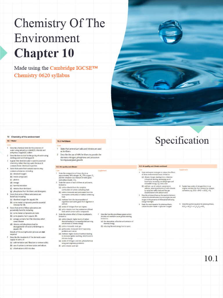 IGCSE - Chapter 10 Chemistry of The Environment | PDF | Ammonia ...
