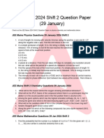 JEE Mains 2024 Question Paper 29 Jan Shift 2