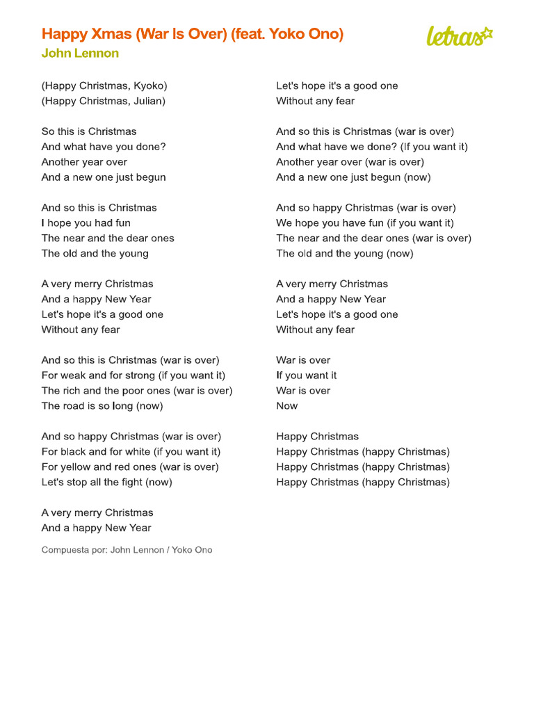 Happy Christmas John Lennon Acordes Basicos