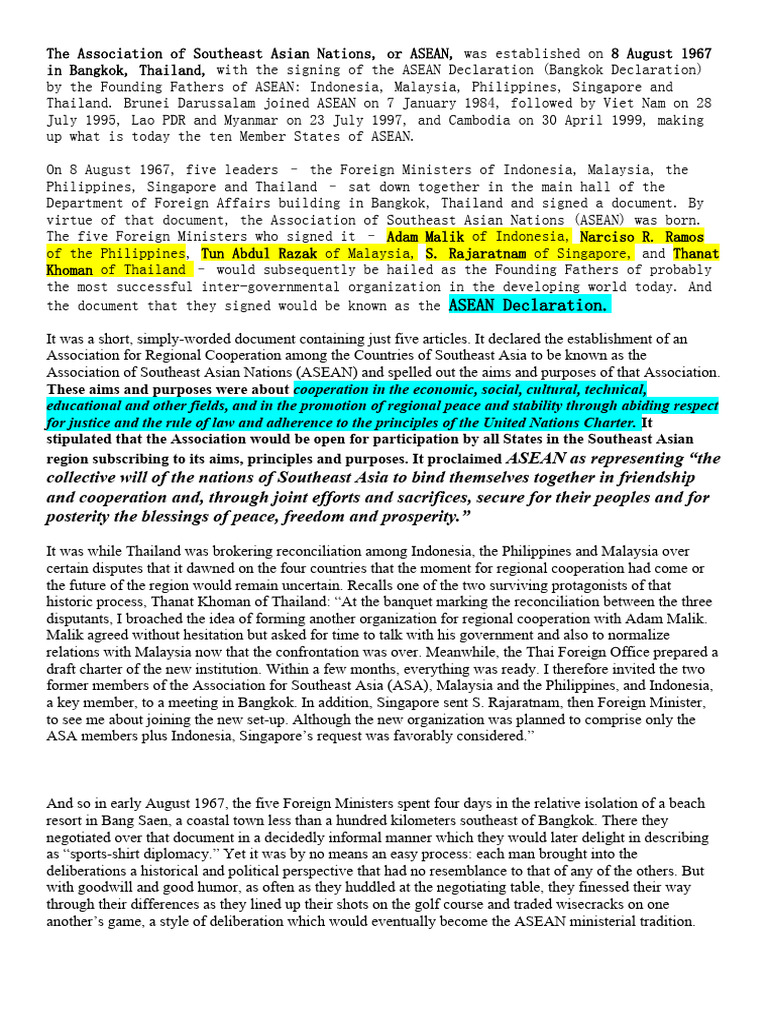 The Association Of Southeast Asian Nations Pdf Ratification
