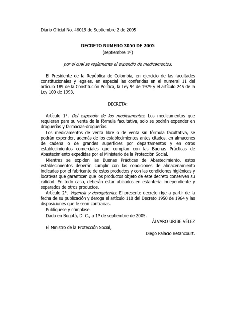 Decreto 30 50 de 2005 | PDF | Derecho
