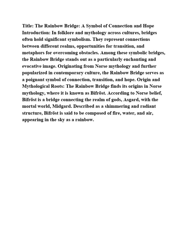 Norse Mythology: The Rainbow Bridge | PDF | History