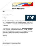 SPEC DISC Letter of Commendation