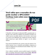 Você Sabia Que o Morador de Rua Pode Receber o BPC - LOAS - Conheça Mais Sobre Esse Direito! - Jusbrasil