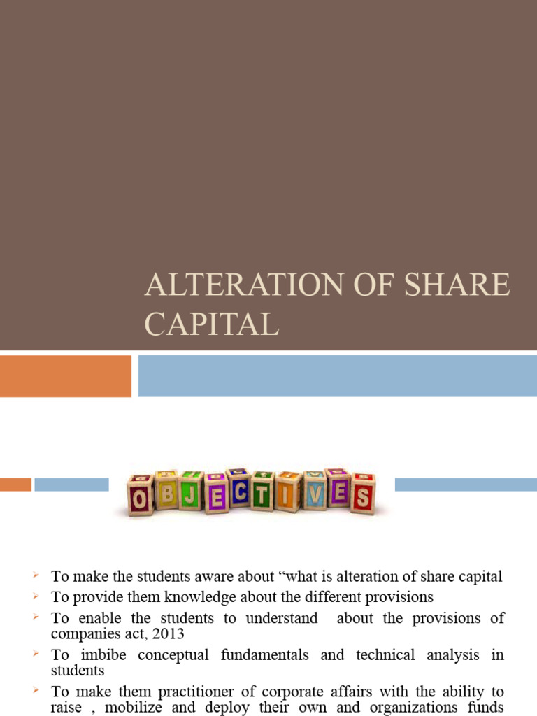 What Is Alteration Of Share Capital