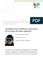 Consideraciones Semióticas y Discursivas de La Lengua de Señas Argentina - Cultura Sorda