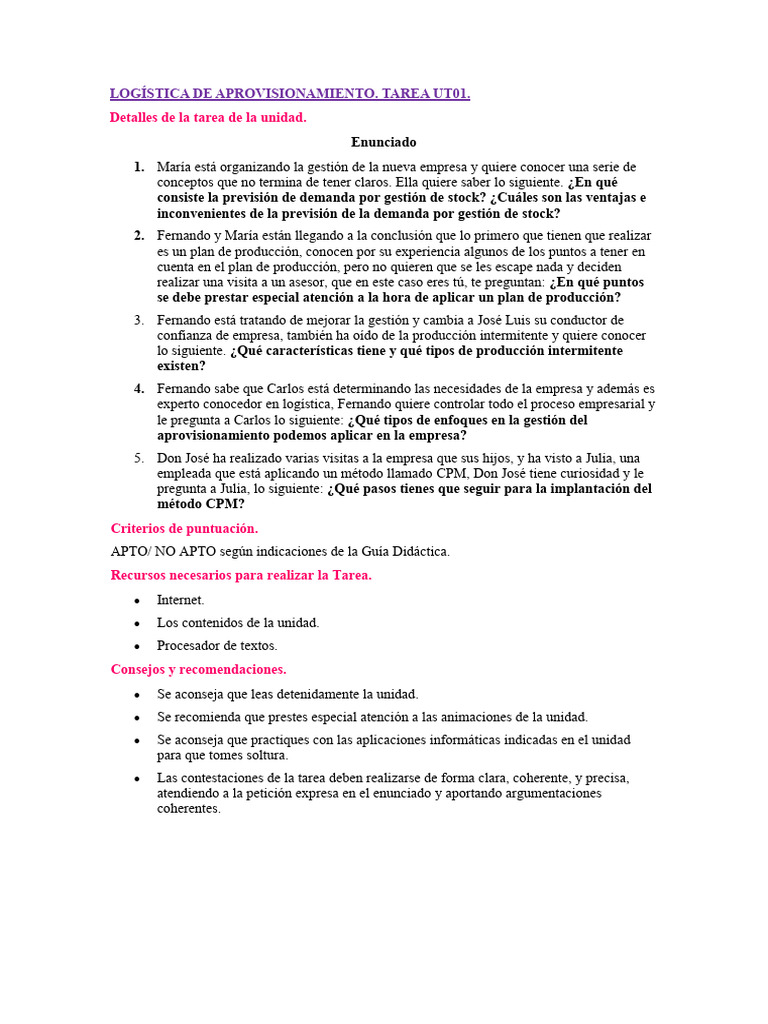 Guía de Logística de Aprovisionamiento | PDF | Business