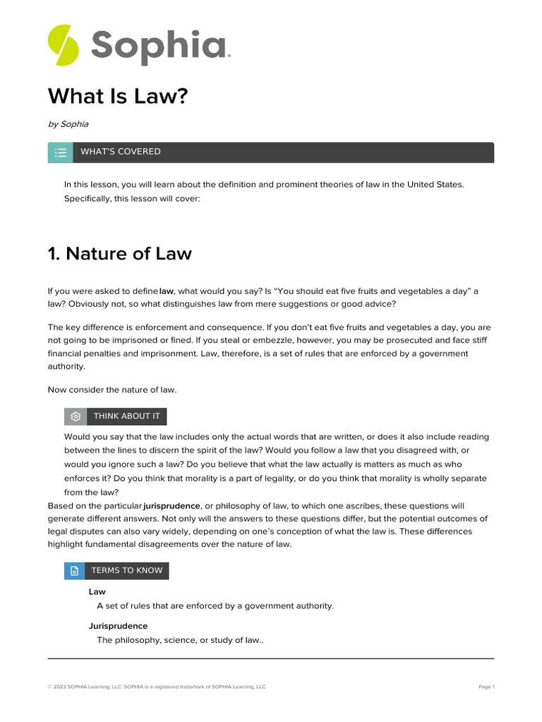 What Is Law PDF Jurisprudence Positivism
